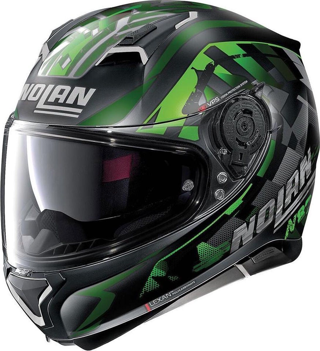 Nolan N87 Venator 92 Flat Black Green Antrhacite Integraalhelm - Motorhelm - Maat S