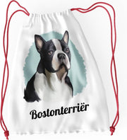 Bostonterriër rug tas met je eigen naam