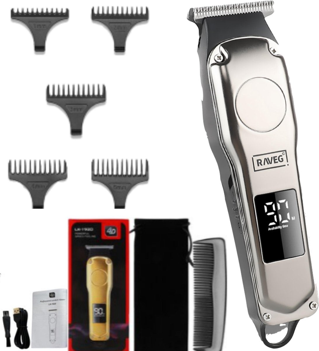 Bodygroomer Mannen Tondeuse Trimmer Haartrimmer Ontharingsapparaat Scheren - Oplaadbaar - Sterke Batterij - LCD scherm - RAVEG®