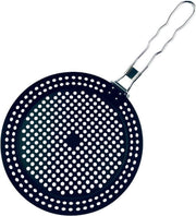 Vaggan Barbecuepan - Grillpan - 24cm - Met Gaatjes - Zwart - BBQ - Afneembaar Handvat