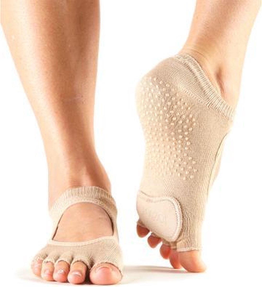 Dans anti-slip TeenSokken ToeSox zonder tenen Plie - Nude XS