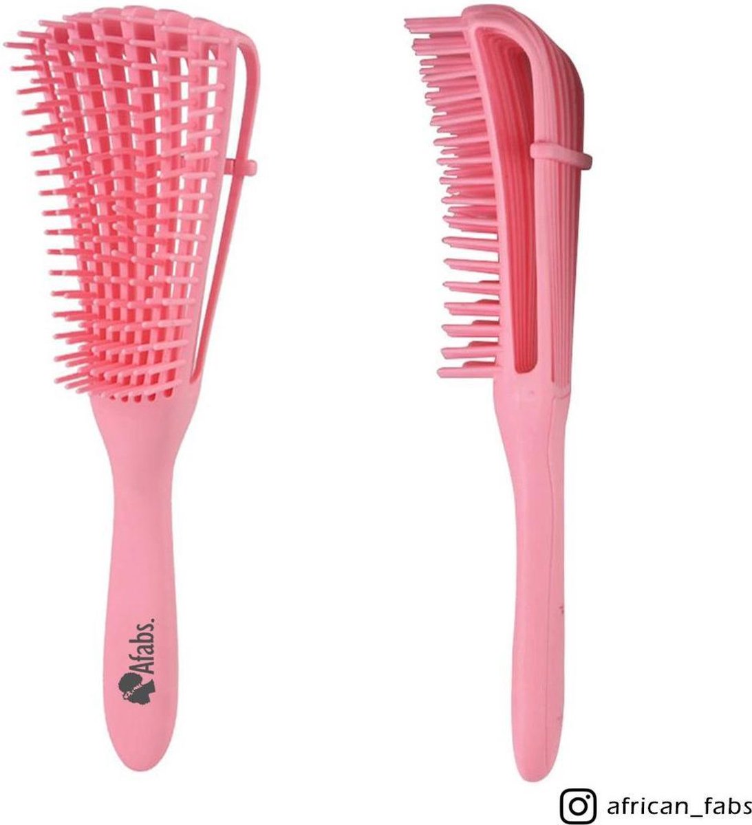 Afabs® Anti-klit Haarborstel | Detangler brush | Detangling brush | Kam voor Krullen | Kroes haar borstel | Roze