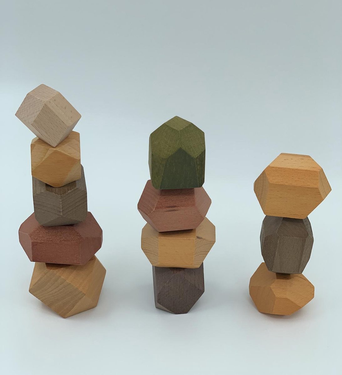 Houten bouwstenen | balanceer stenen Jindl groot aardetinten