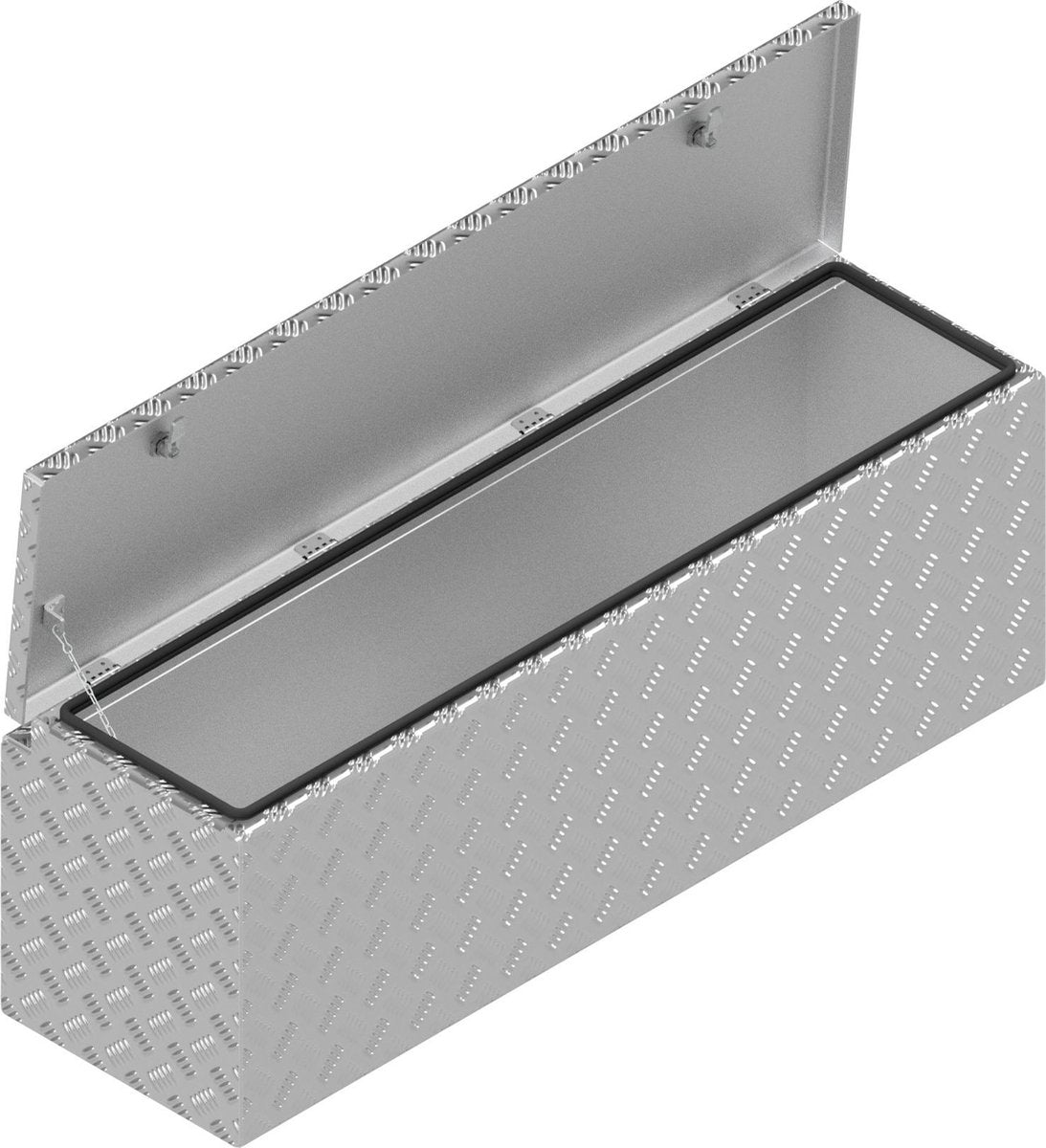 DE HAAN BOX HUW - 1140x340x400 mm - waterdichte en stofdichte aluminium traanplaat disselkist  - voorzien van vlinderslot