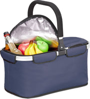 relaxdays boodschappenmand inklapbaar - koeltas - picknickmand - winkelmandje - mand 25 l rood