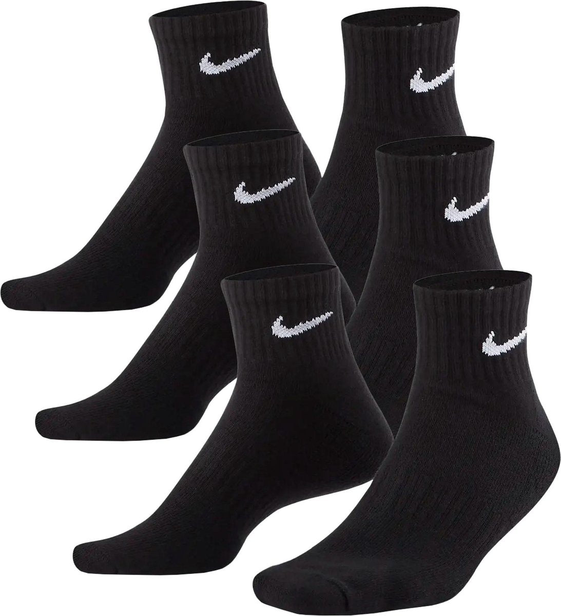 Nike Nike Everyday Cushion Ankle Sokken - Maat 34-38 - Unisex - zwart - wit