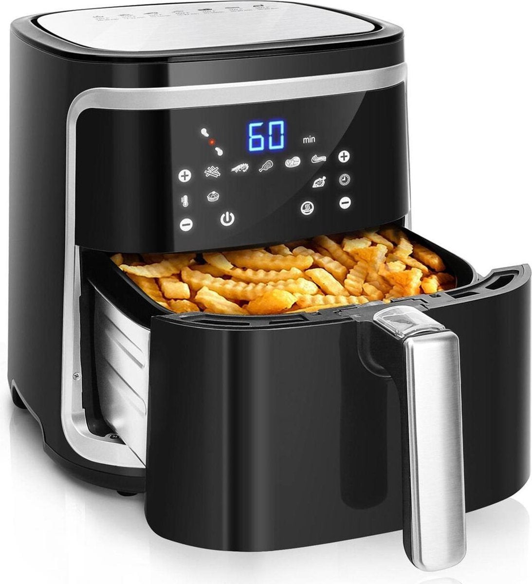Airfryer - Igia Frina - Hetelucht Friteuse - Timer - 7 Liter - LED Touchscreen - Zwart