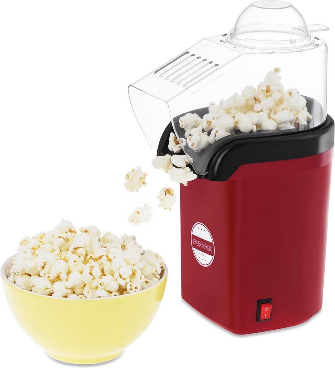 bredeco Hetelucht-Popcorn Machine - rood