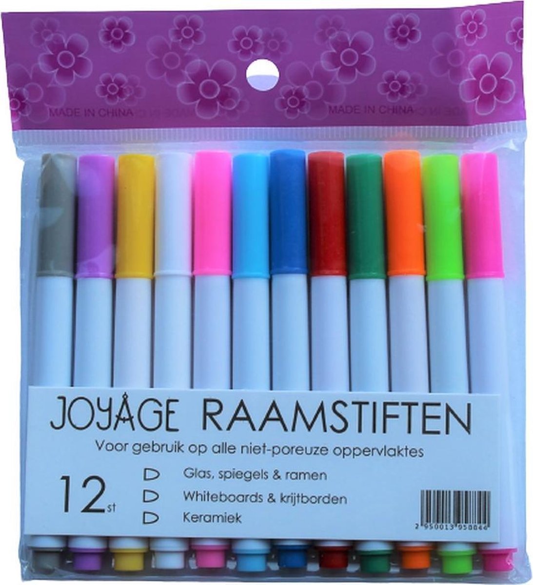 Raamstiften Kinderen - 12 stuks - Afwasbaar - Krijtstiften voor raam - Whiteboard stiften - Whiteboard Marker - Window marker - Krijtmarker - Glasstiften - Porselein stiften