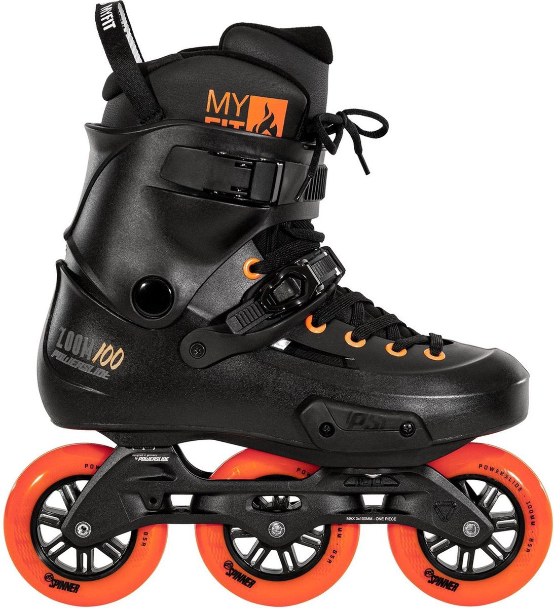Powerslide Zoom Rental 100 Inlineskates - Maat 39/40 - Unisex - zwart/oranje
