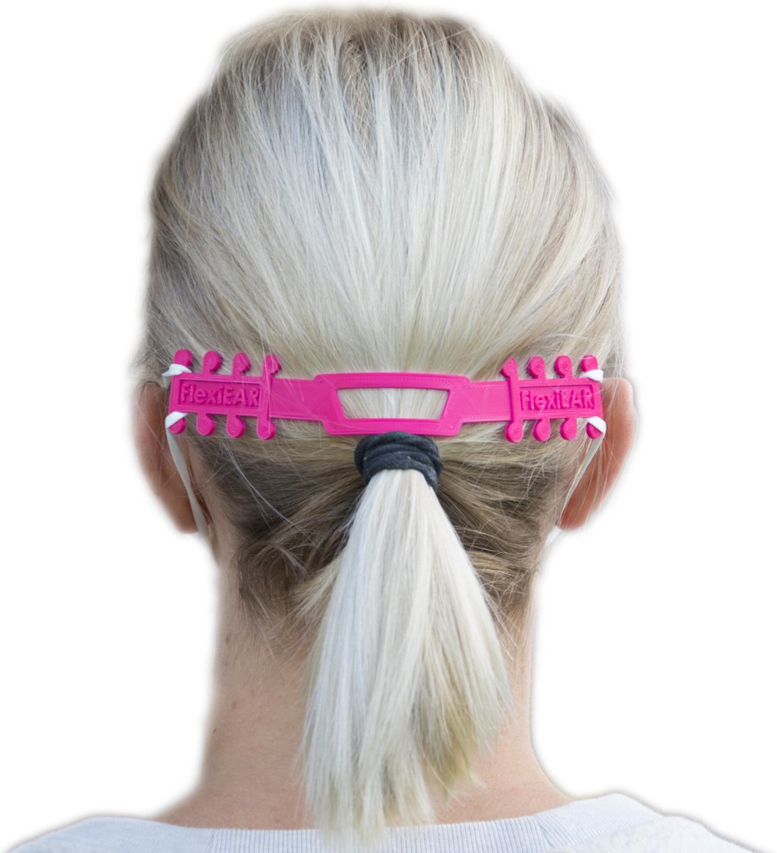 FlexiEar® Roze| Mondkapjes houder | Voorkomt irritatie en pijn | Achter op het hoofd | Houdt uw mondkapje strak | Meer bescherming tegen afzakken | Persoonlijke bescherming middelen | Earbuddies | Earsavers | Earsaver