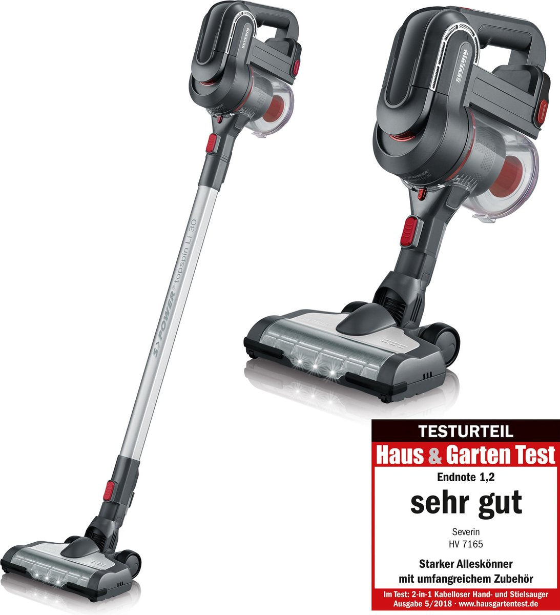Severin HV 7165 - S`Power topspin Li30 - Steelstofzuiger