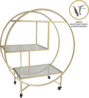 Gold Drinks Trolley Bar Cart - Large