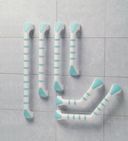 Wandbeugel met antislip (Standaard) wit/munt - gebogen - 40 cm