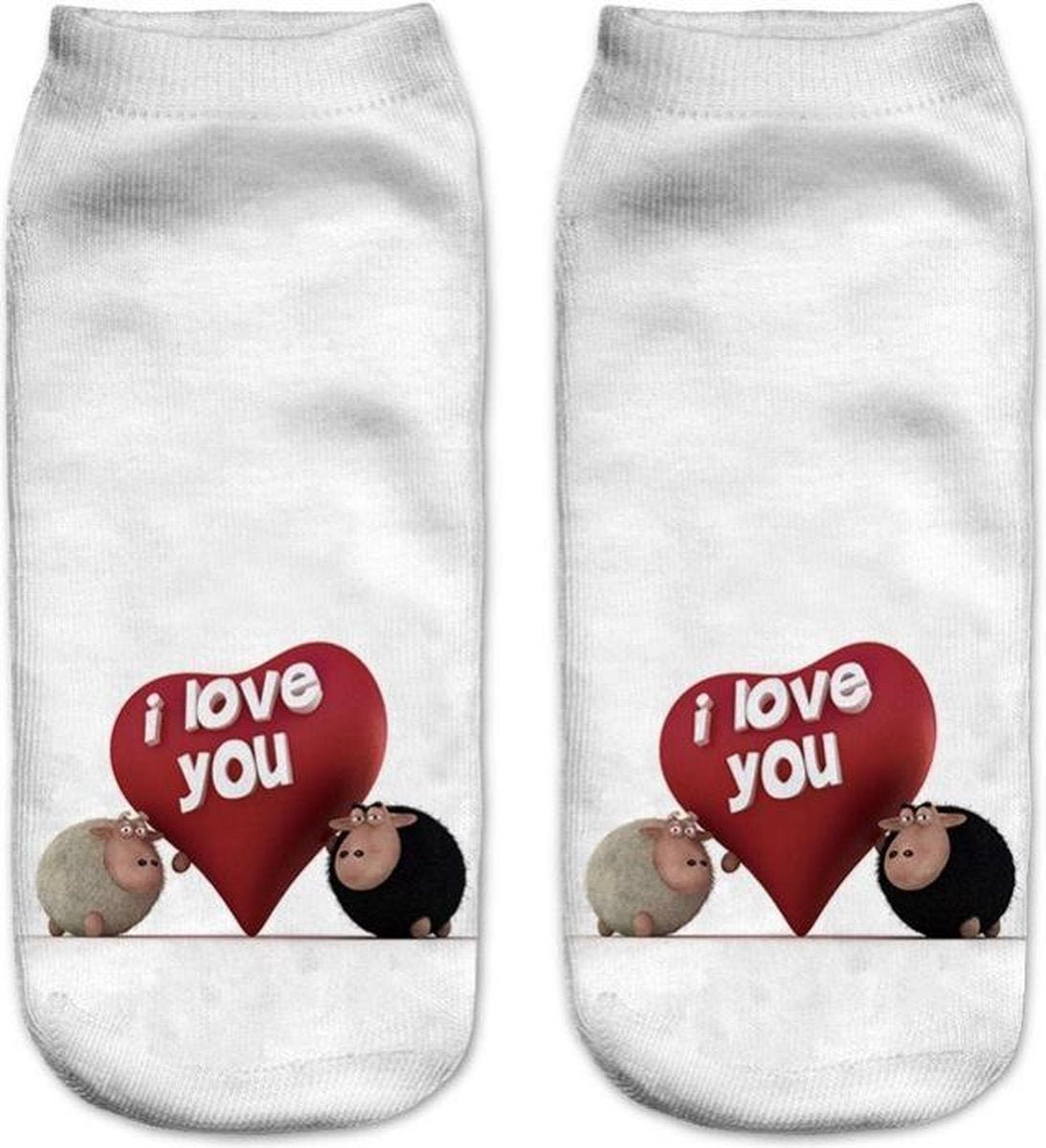 Dames Enkel Sokken "I love You"