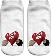 Dames Enkel Sokken "I love You"