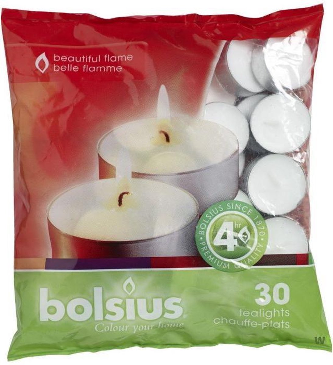 Bolsius - Theelichten - 30 stuks - 4 branduren