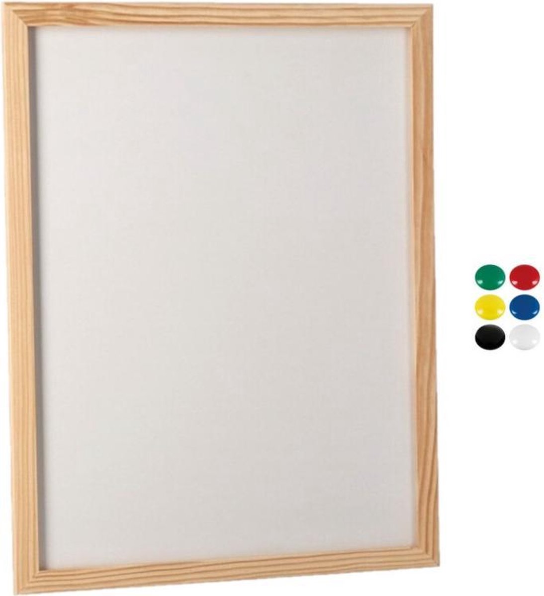 Whiteboard 30 x 40 cm met 6x stuks ronde magneten 25 mm