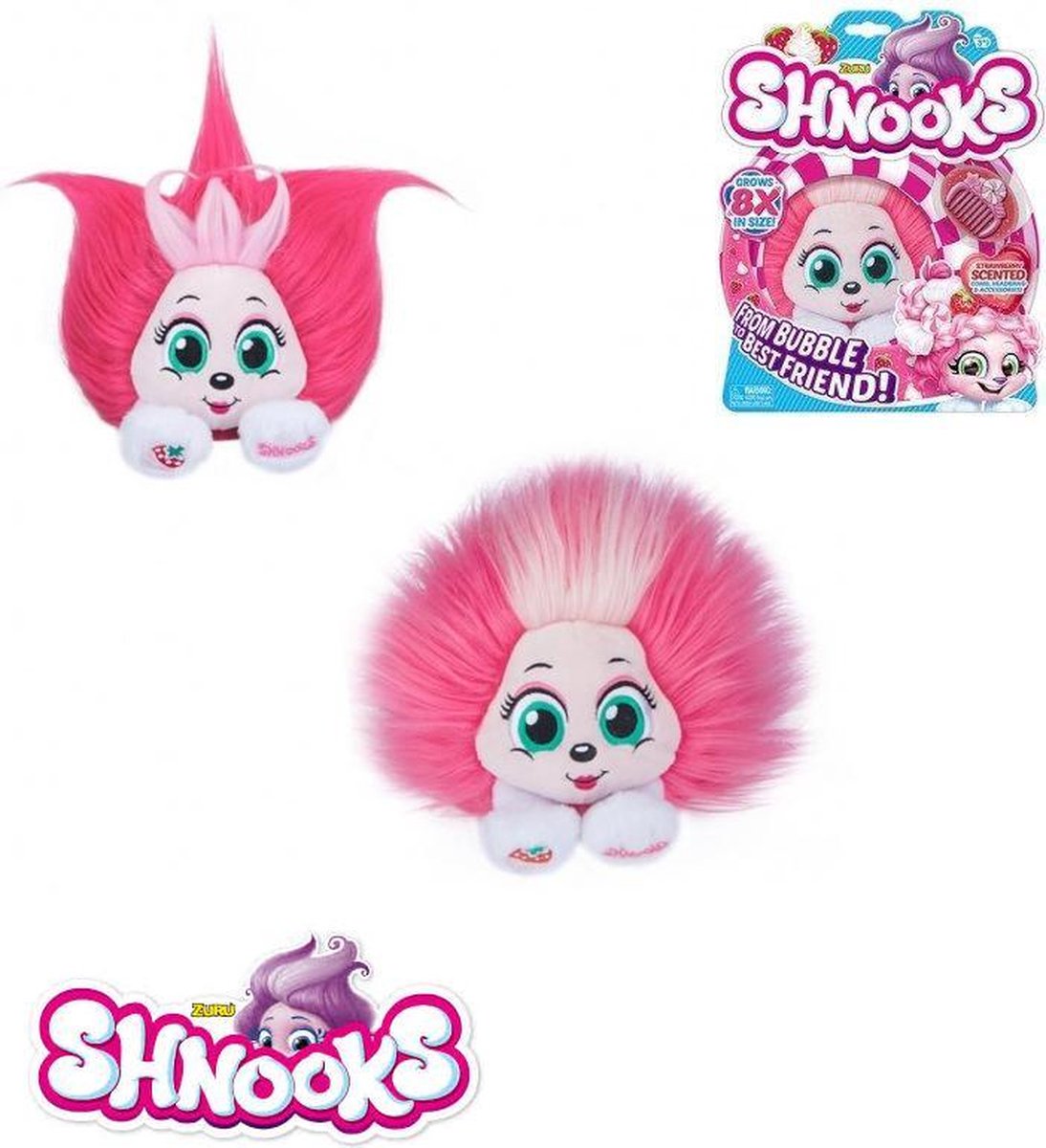 Shnooks knuffel met aardbeien geur