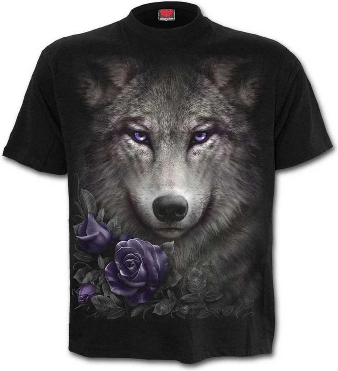 Spiral Direct Heren Tshirt -L- WOLF ROSES Zwart