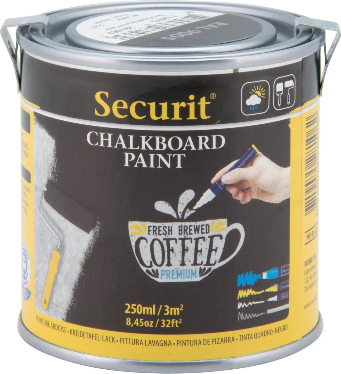 SECURIT KRIJTBORDVERF 250ML ZW