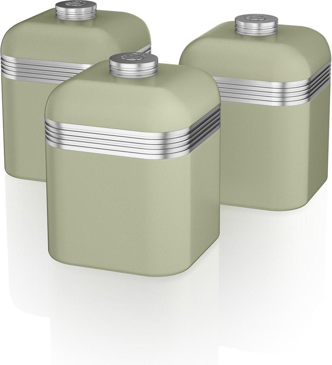 Swan SWKA1020GN Retro Opbergblikken Set van 3 Groen