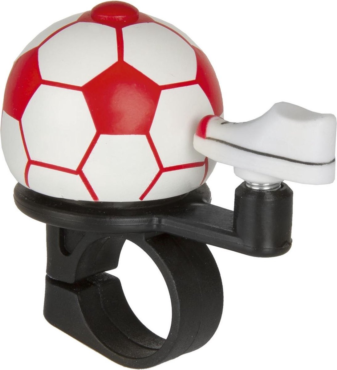 M-wave Fietsbel Mini Voetbal Wit Rood