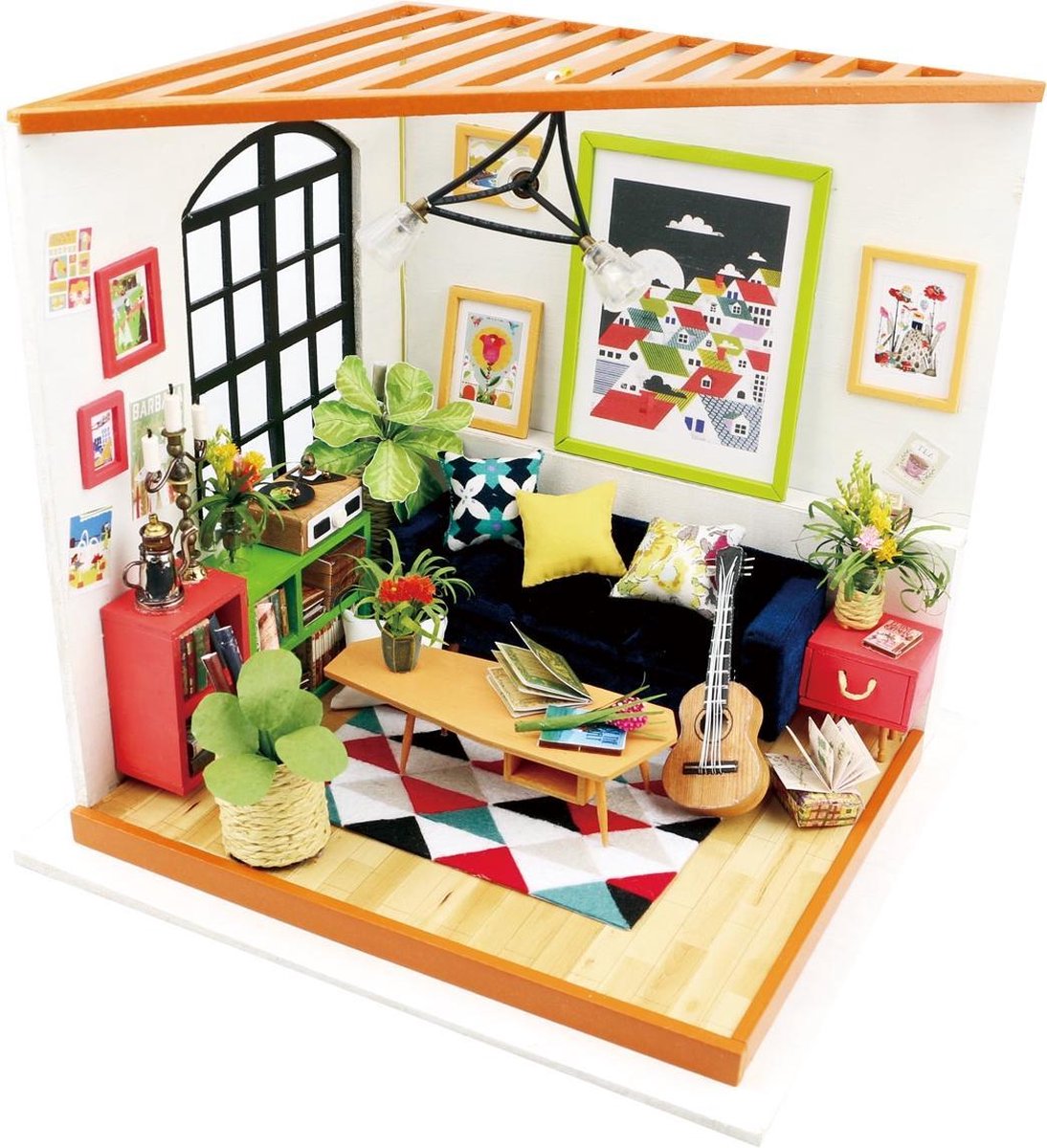 Robotime - DIY Dollhouse Kit-Locus's Sitting Room with LED light - Houten Bouwpakket