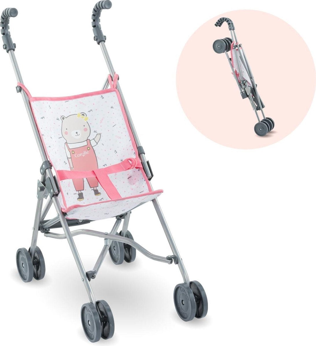 Corolle poppenbuggy / wandelwagen pink voor poppen van 36&42cm