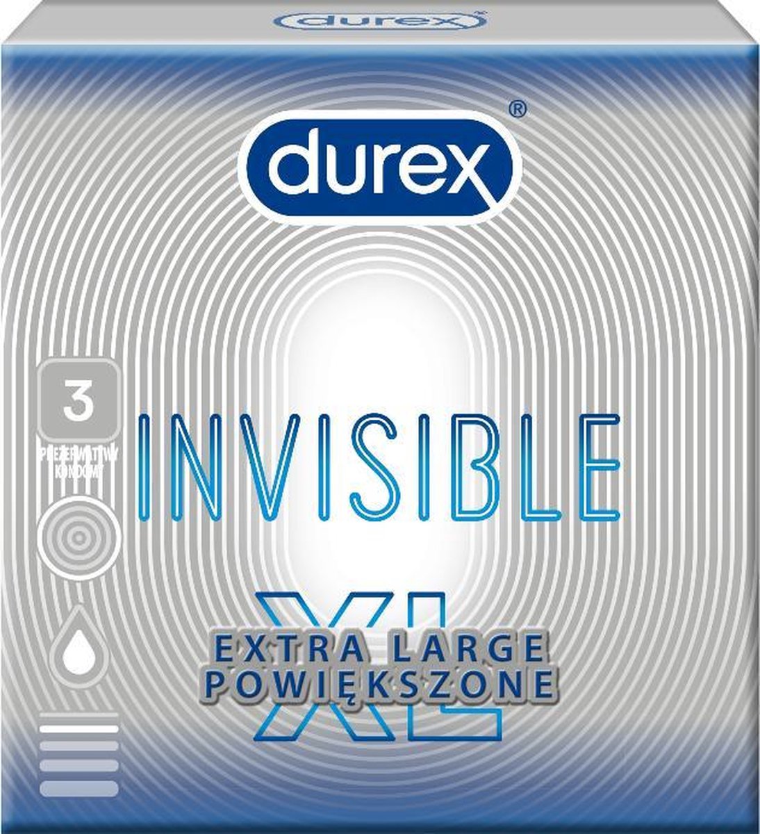 Durex - Invisible Extra Large Condoms Enlarged 3Pcs