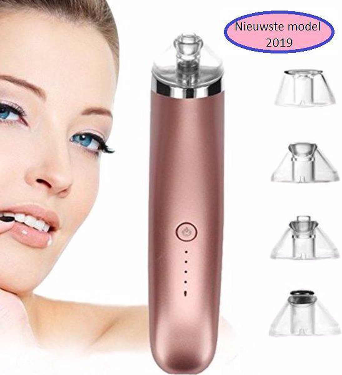 Gezichtsreiniger elektrisch - 4  unieke opzetstukken -Poriënreiniger - Blackhead verwijderen - acne en puisten verwijderen - mee-eters verwijderen apparaat - Blackhead remover - GRATIS washandje