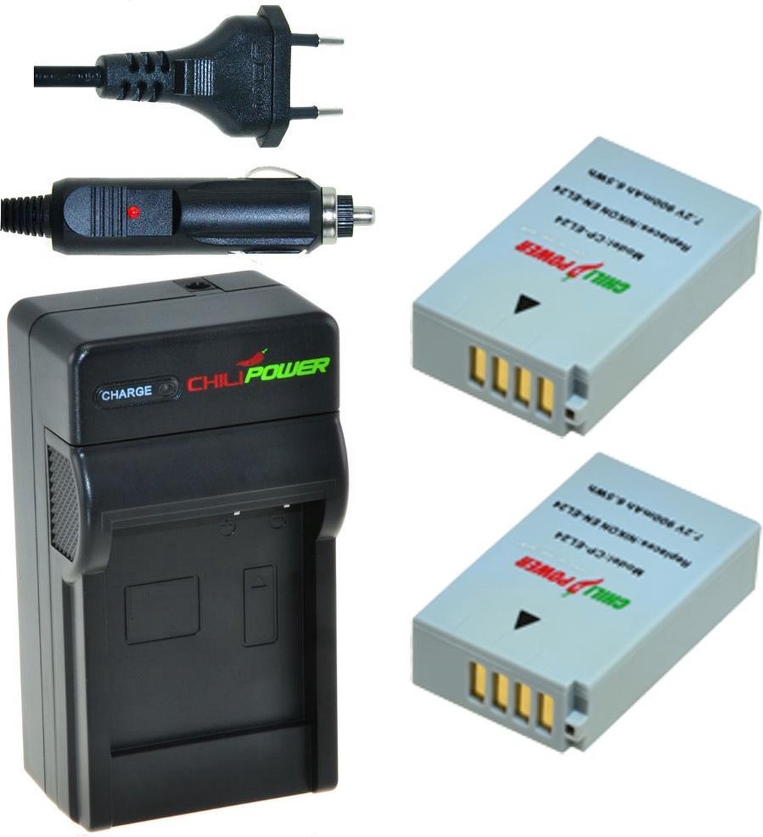 ChiliPower EN-EL24 Nikon Kit - Camera Batterij Set