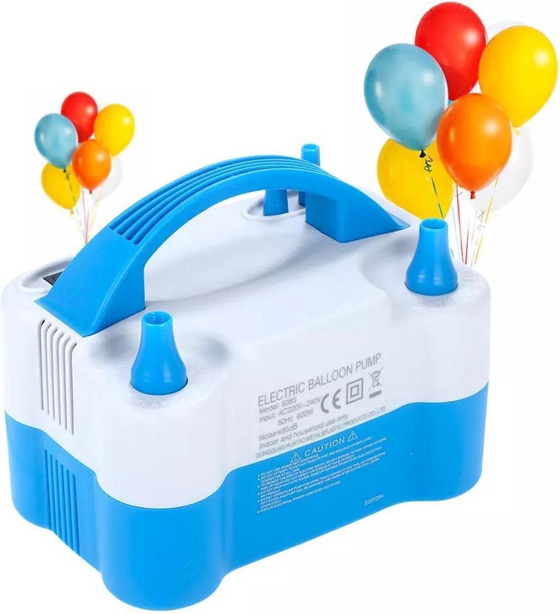 Elektrische Ballonnenpomp - Ballonpomp - Elektrische Ballon Pomp -  Elektrische luchtpomp - 600 W - Dubbele Vultuiten - Ballonnen pomp - Feest - Verjaardag - Versiering - Trouwerij - Snel Ballonnen Opblazen - Ballonnenboog