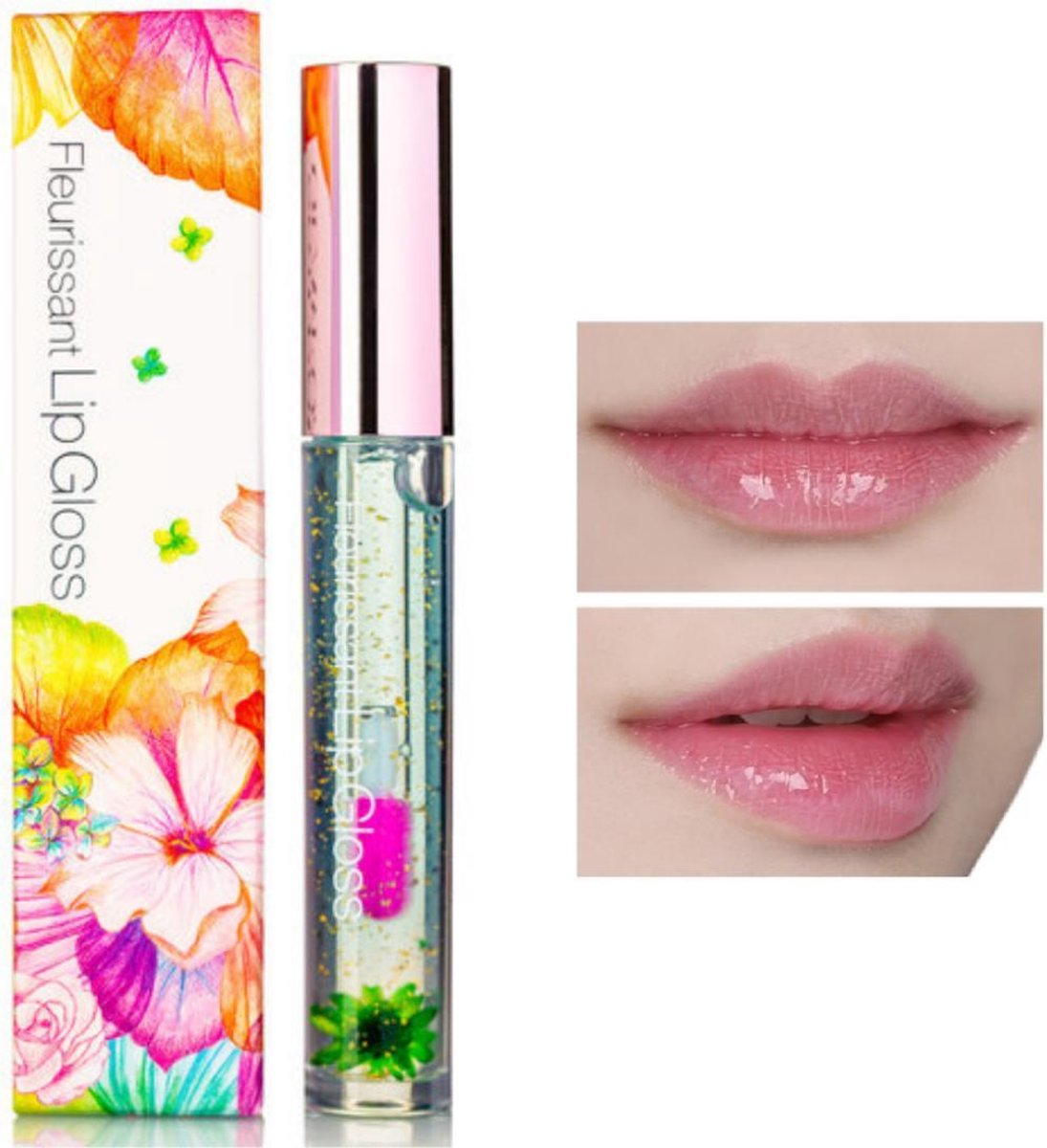 GLAMFOX Moonlight Lipgloss – 24K Goud Poeder – 100% Bloem - Lip Plumper Botox - Lipgloss Transparant - Lip Plumper Lip Gloss – Lippenbalsem - Essence Lipgloss Doorzichtig - Lipgloss Meisjes