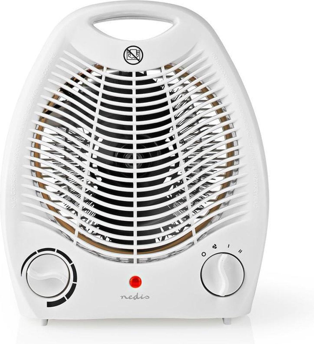 Ventilatorkachel | 1000 / 2000 W | Instelbare thermostaat | 2 Warmte Standen | Geïntegreerde handgrepen | Omvalpreventie | Wit