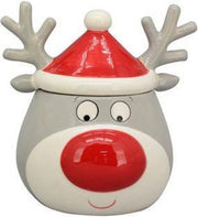 Snoeppot rendier in grijs en rood