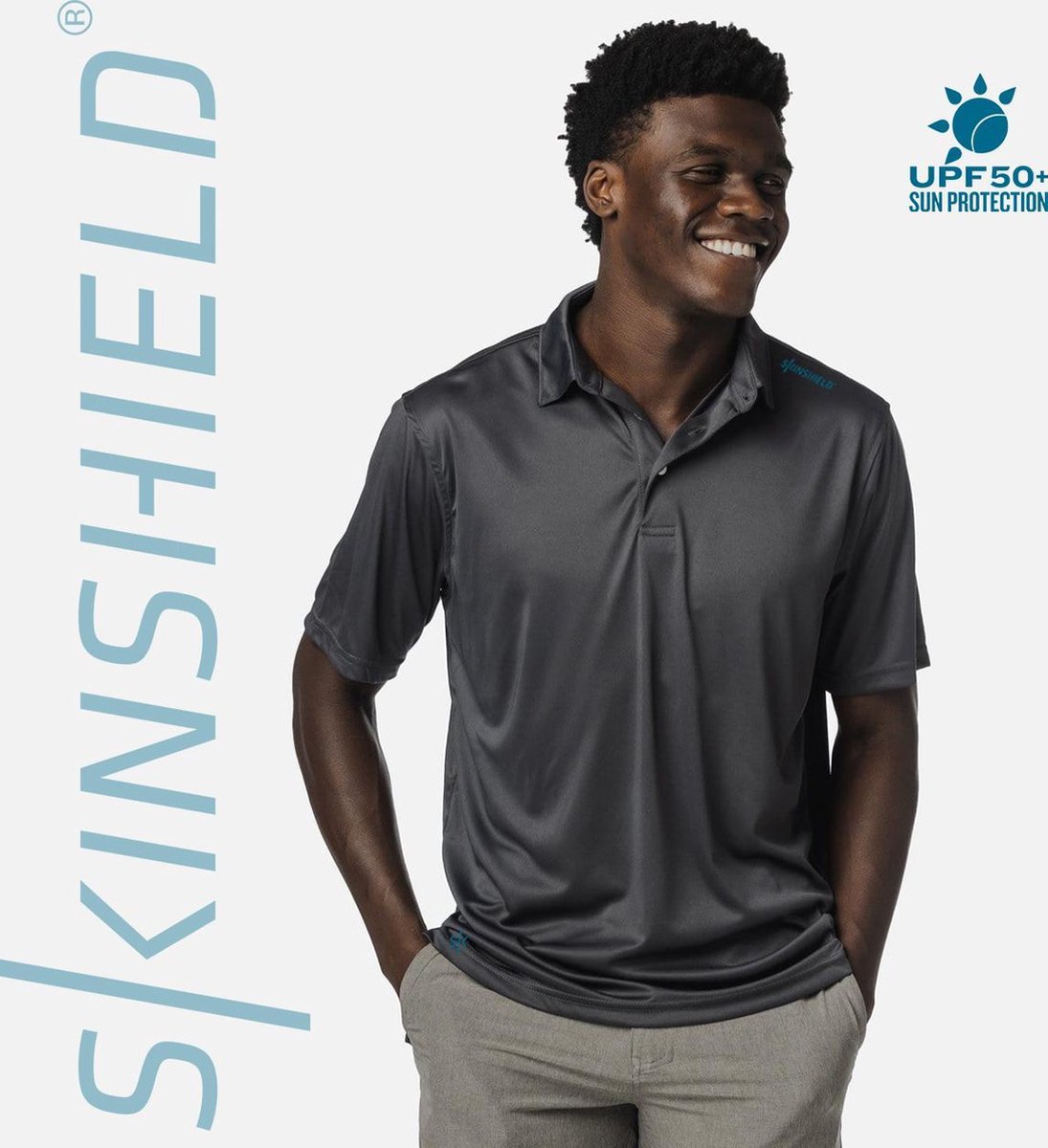 Skinshield by Vapor Apparel - UPF 50+ Solar Performance Polo - maat XS - Antraciet Grijs