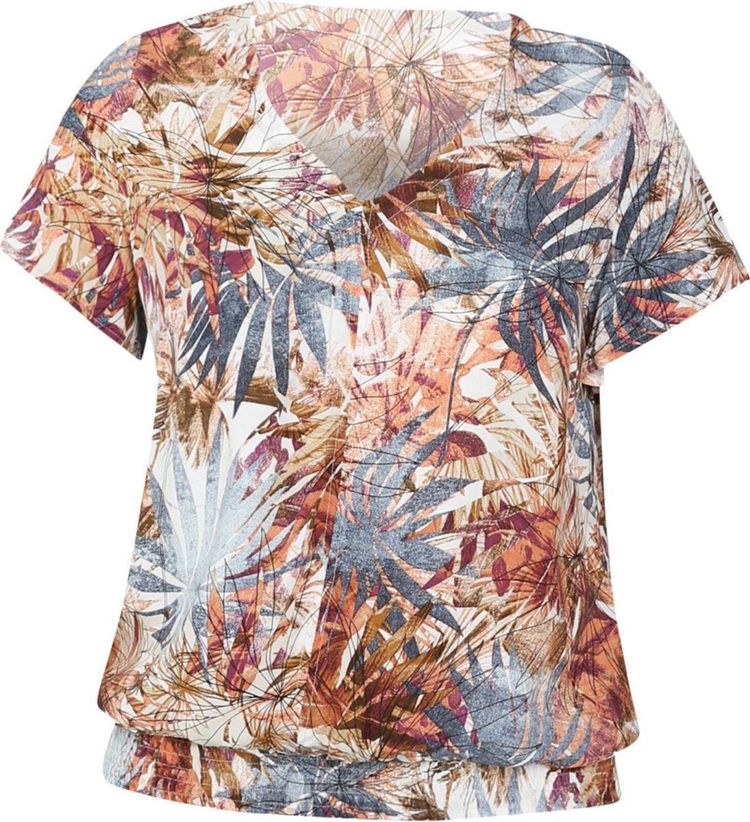 Blouse in viscose met een bladprint