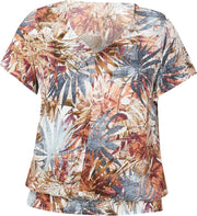 Blouse in viscose met een bladprint