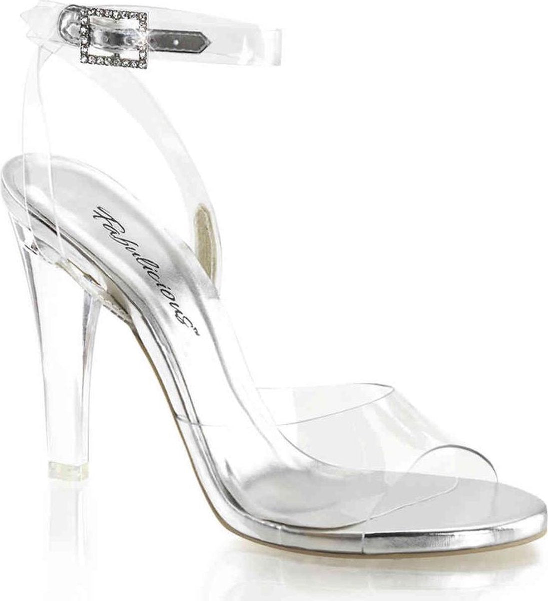 Fabulicious Hoge hakken -36 Shoes- CLEARLY-406 US 6 Transparant/Zilverkleurig