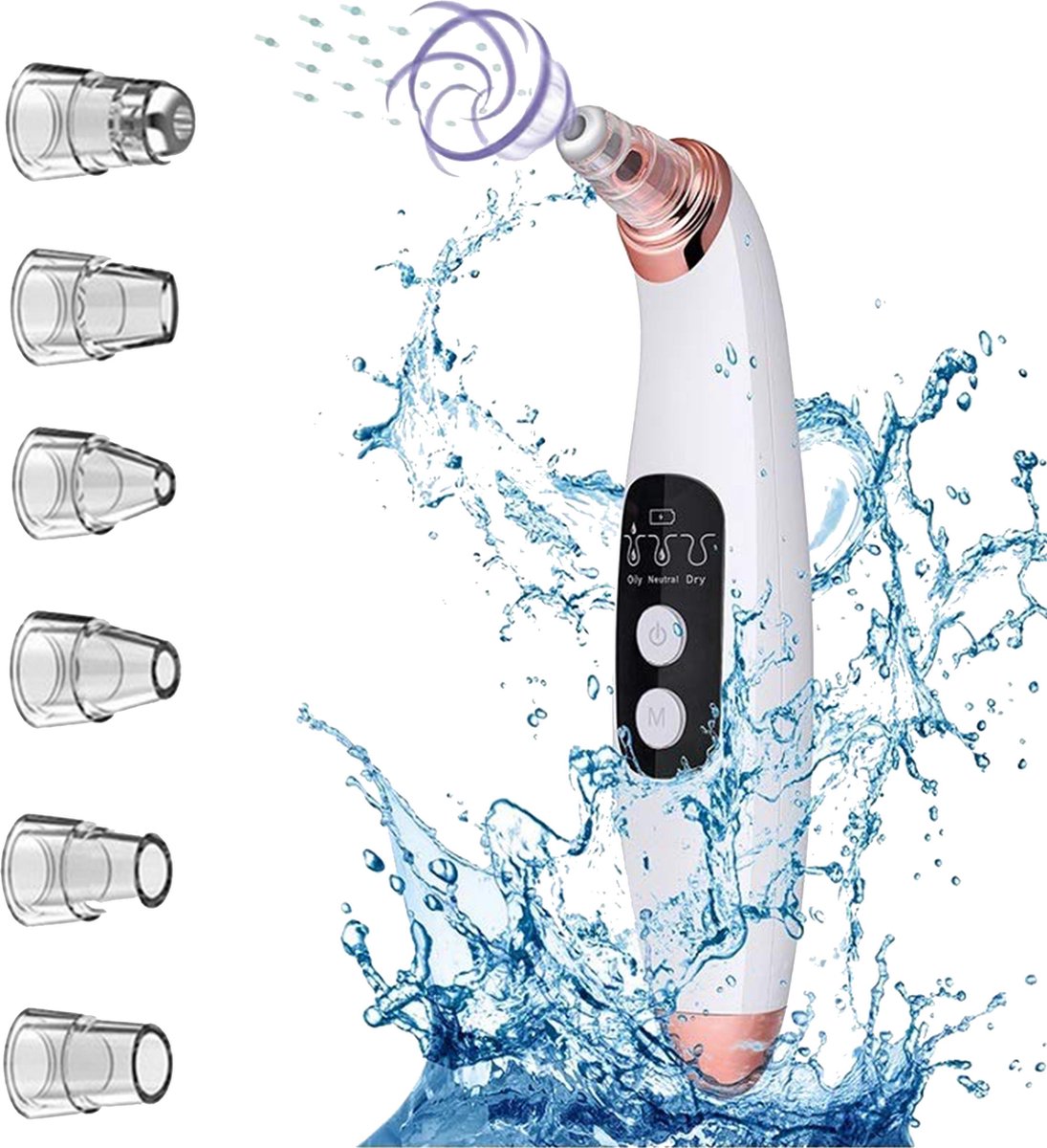 Ecommdro BR20 - Blackhead Remover Vacuum - Poriënreiniger - 6 opzetstukken