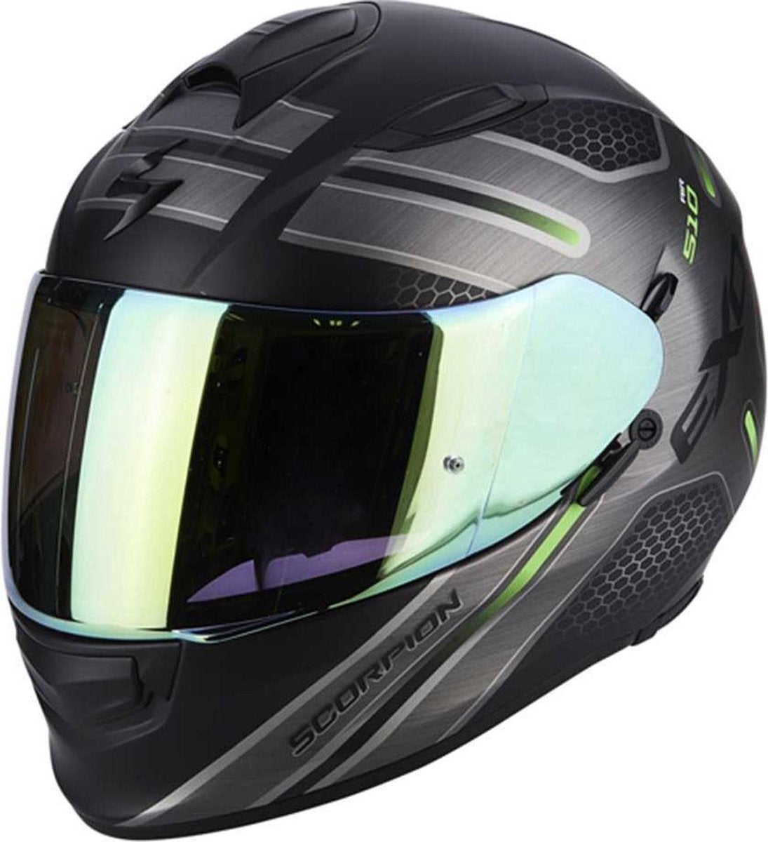 Scorpion Integraalhelm EXO-510 Route Matt Black/Green-XS