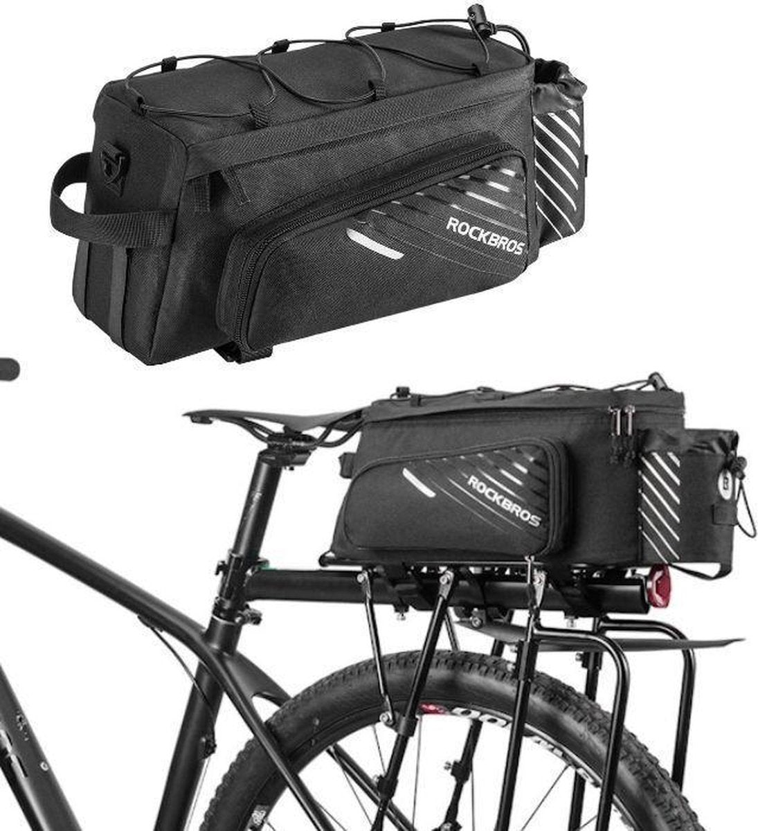 Decopatent® Fiets Bagagedragertas met Regenhoes - 13L - Bagage drager fietstas - Dubbele Fietstassen  - Ebike - Veel Opbergruimte