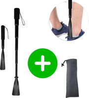 TammaT® - Schoenlepel - Premium kwaliteit - Orthopedische uitschuifbare schoenlepel - Schoentrekker - Extra lang - Aluminium - Verstelbaar tot 95 cm – RVS – Zacht Handvat - INCLUSIEF Opbergzakje