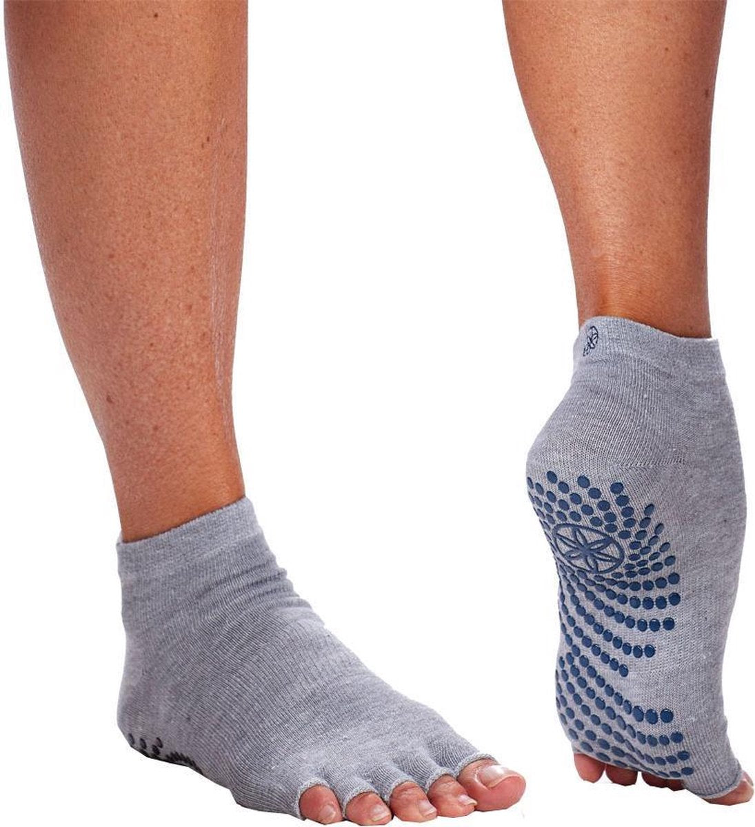 Gaiam Toeless Grippy Socks Sportsokken Unisex - Grijs - Maat 36-40