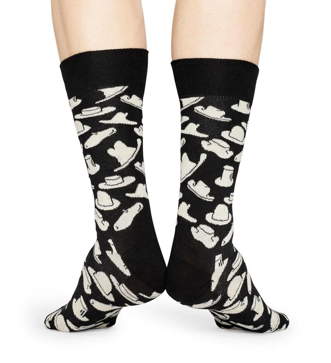 Happy Socks - Hat - Zwart/Wit - Unisex - Maat 36-40