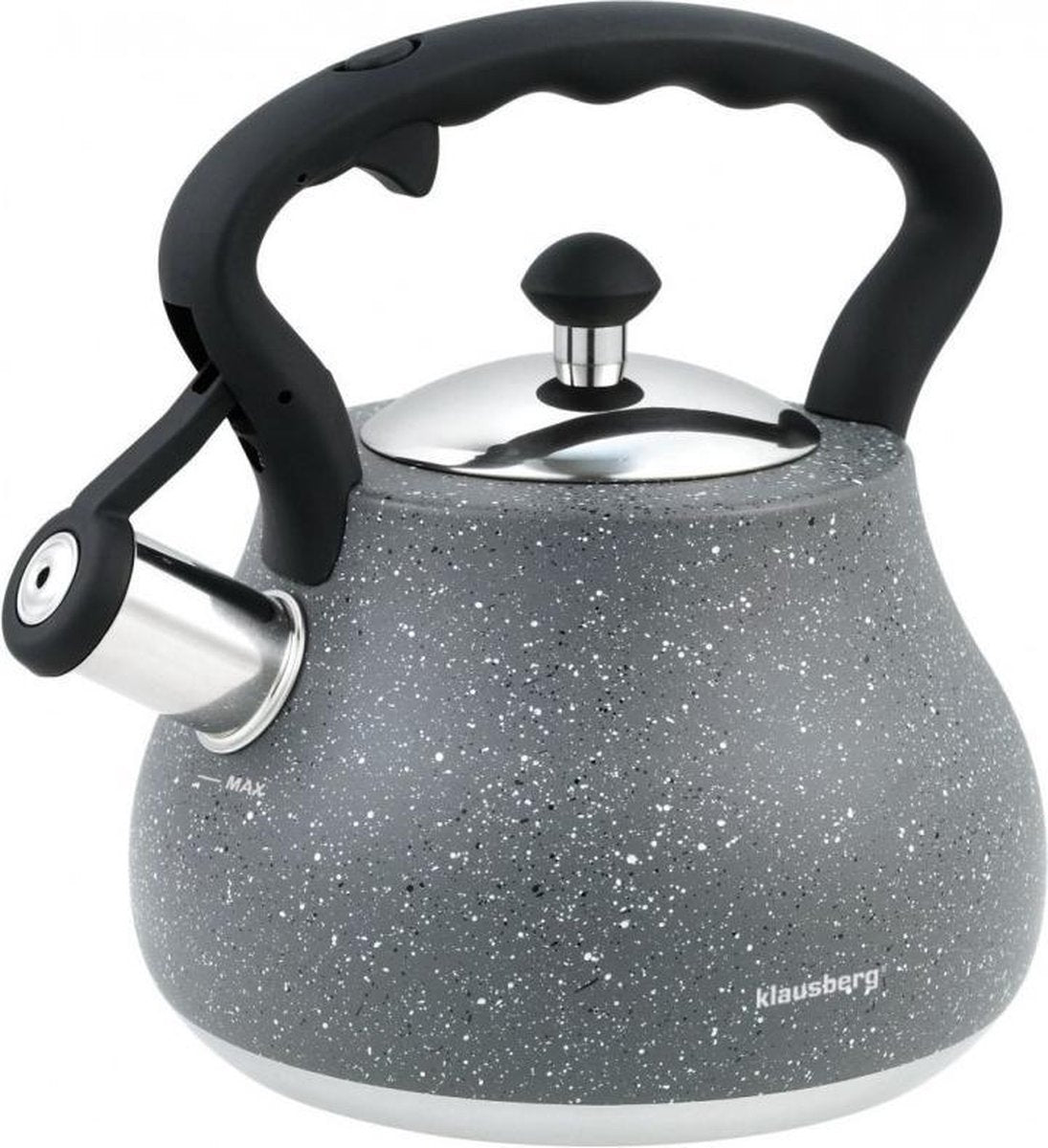 Klausberg 7447 - Stalen fluitketel - marmer grijs - 2.7 liter