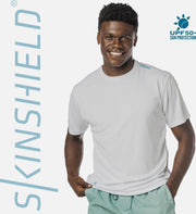 Skinshield - UPF 50+ UV-zonbeschermend mannen performance T-shirt - korte mouwen - White - Wit - L