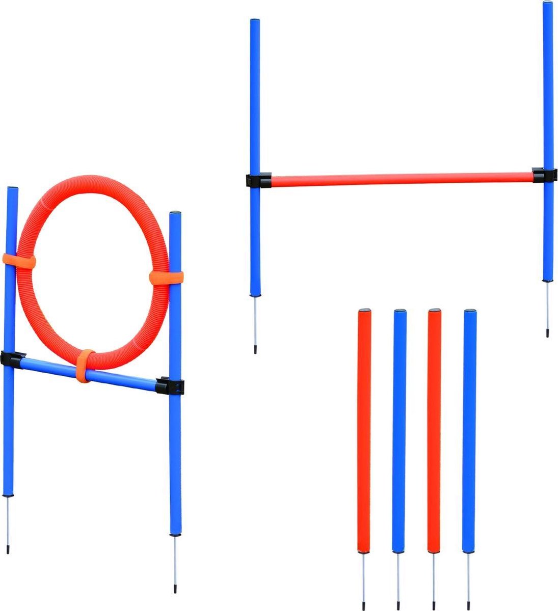 Hondenbehendigheidsset- Honden - Honden speelgoed - Rood - Blauw