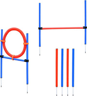 Hondenbehendigheidsset- Honden - Honden speelgoed - Rood - Blauw